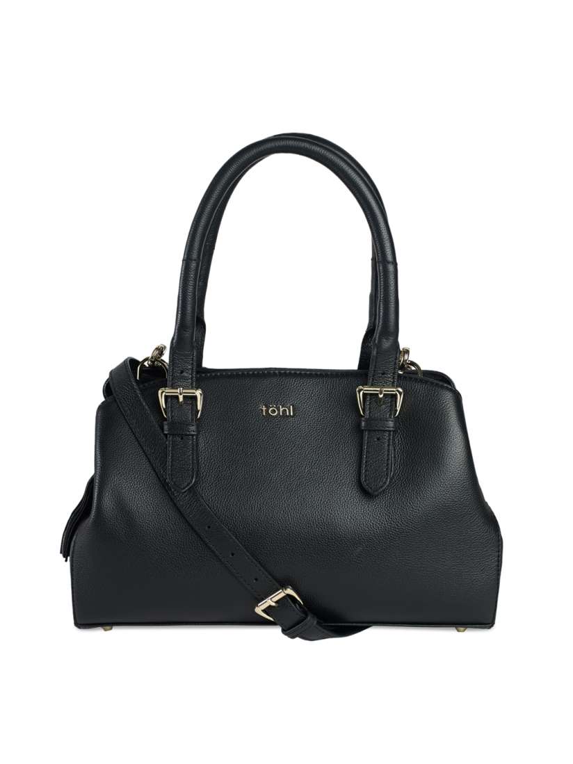 Buy Tohl Black Solid Leather Handheld Bag Handbags for Women 2196146 Myntra