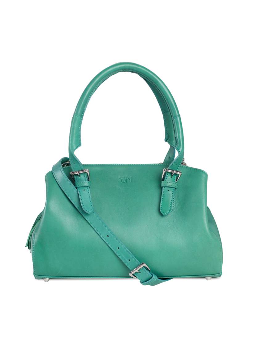 Buy Tohl Green Solid Leather Handheld Bag Handbags for Women 2196147 Myntra