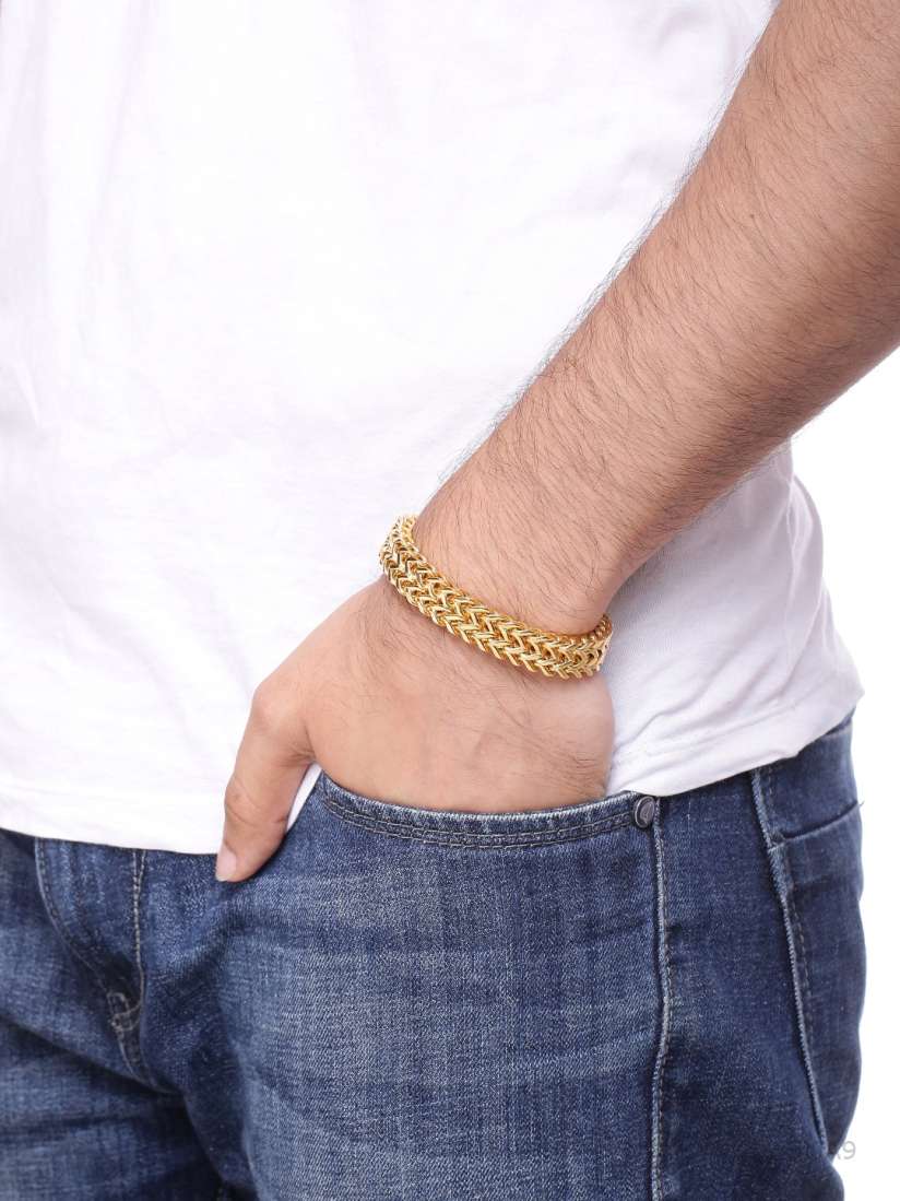 Buy Dare by Voylla Men Gold Toned Bracelet Bracelet for Men 2196820 Myntra