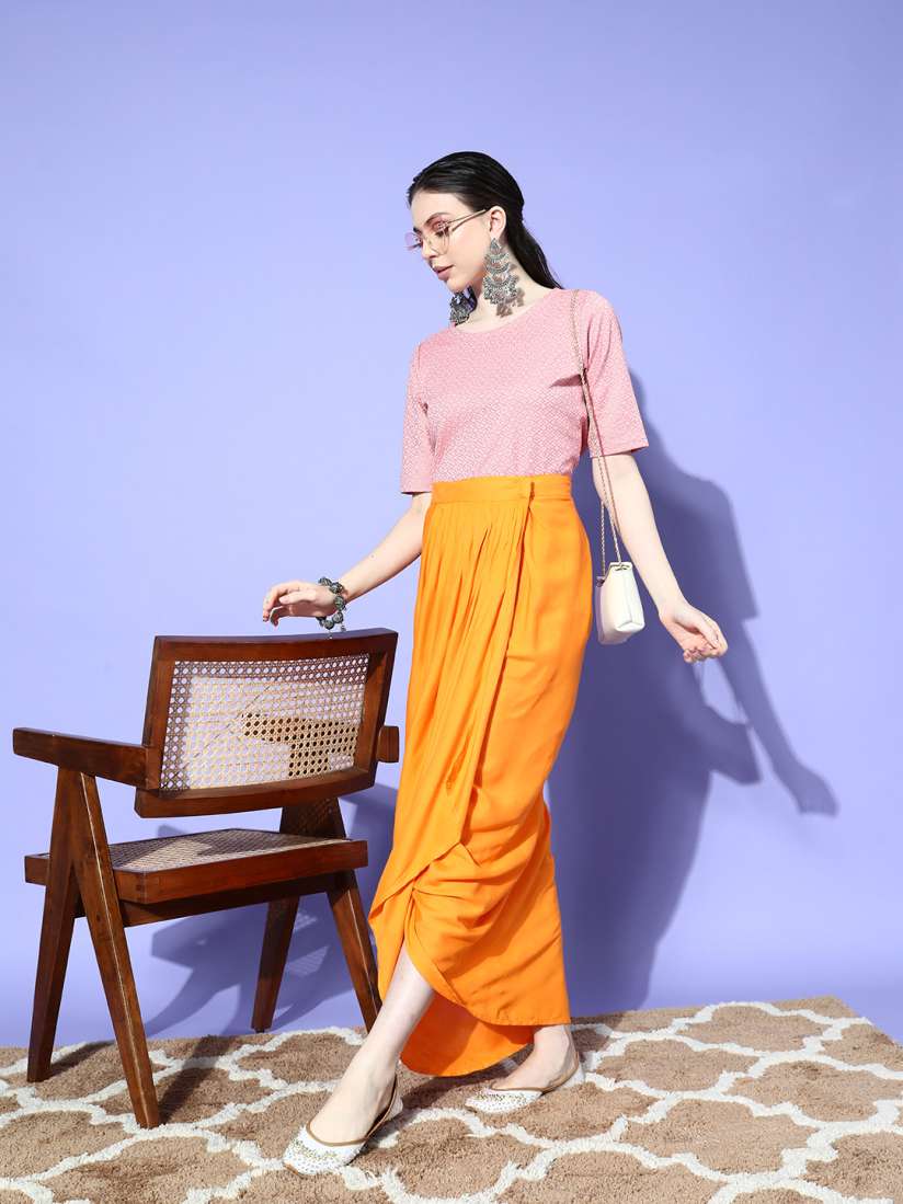 Buy Sangria Tulip Hem Pleated Detail Maxi Wrap Skirt Skirts for Women 21970964 Myntra