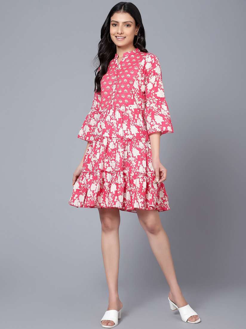 Buy Bani Women Floral Printed Pure Cotton A Line Dress Dresses for Women 21972750 Myntra