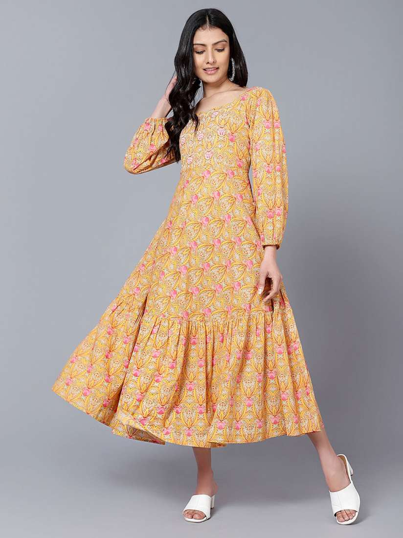 Buy Bani Women Floral Cotton A Line Midi Dress Dresses for Women 21972778 Myntra