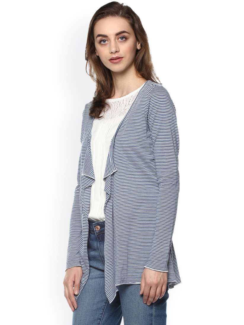 Blue and white striped shrug on sale