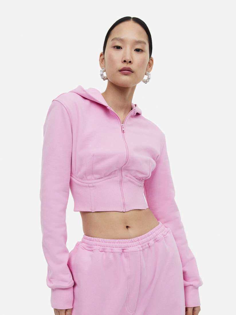 Buy H M Women Cropped Zip Through Hoodie Sweatshirts for Women 21985990 Myntra