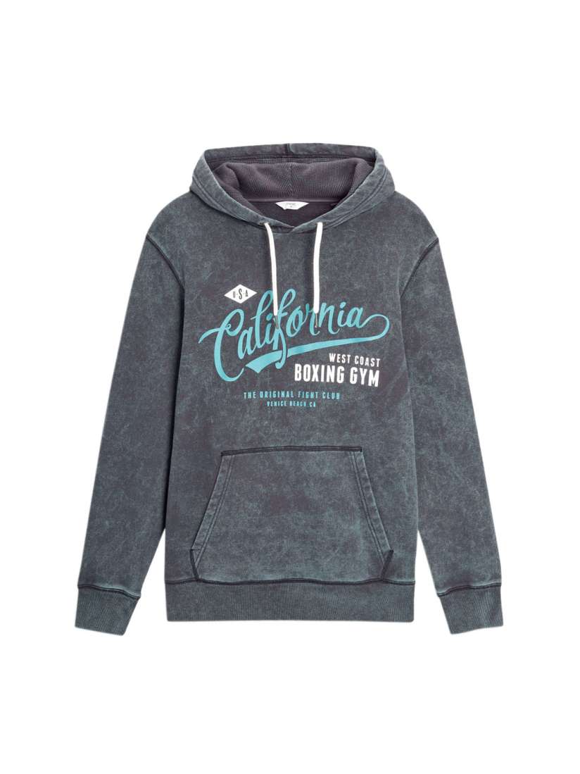 Buy next Men Grey Printed Hooded Sweatshirt Sweatshirts for Men 2198808 Myntra