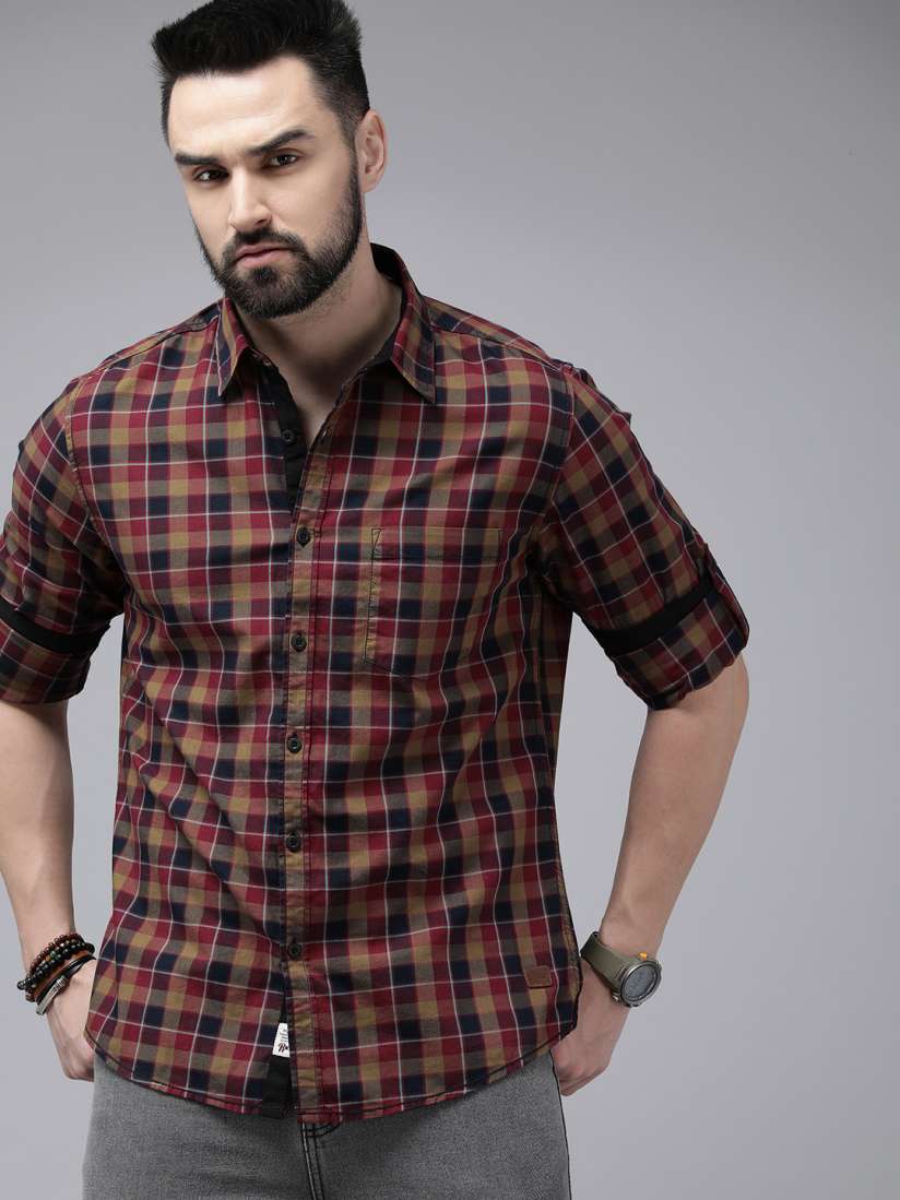 Buy The Roadster Lifestyle Co. Men Pure Cotton Checked Casual Shirt Shirts for Men 21990788 Myntra