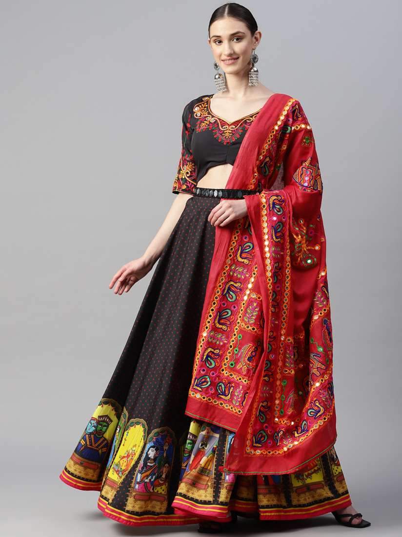 Buy Divine International Trading Co Embroidered Mirror Work Unstitched Lehenga Blouse With Lehenga Choli for Women 21992164 Myntra