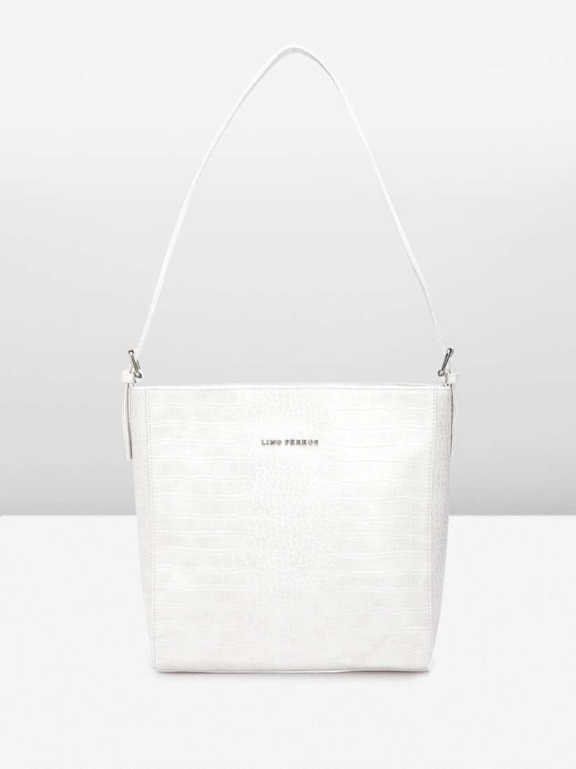 Buy Lino Perros Croc Textured Structured Shoulder Bag Handbags for Women 22000842 Myntra