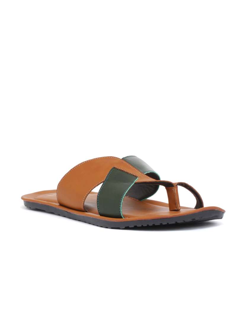 Buy Footin Men Brown Green Comfort Sandals Sandals for Men 2200127 Myntra