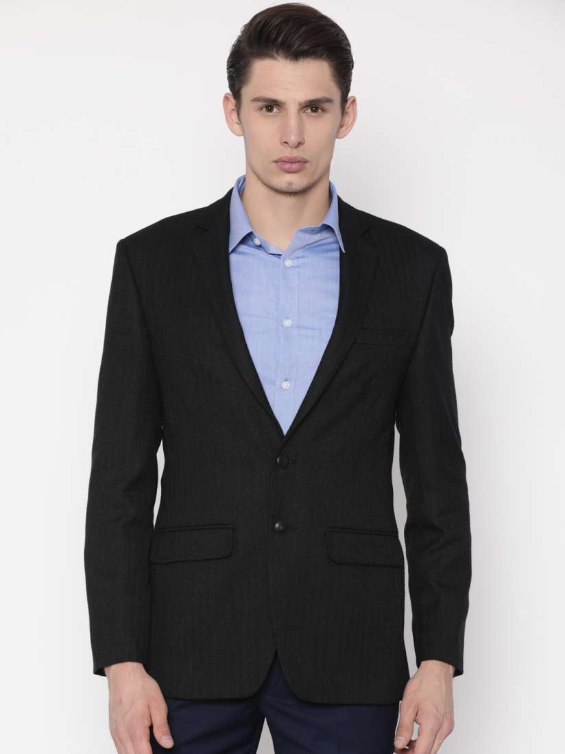 Buy Park Avenue Black Slim Fit Single Breasted Casual Blazer Blazers for Men 2200430 Myntra