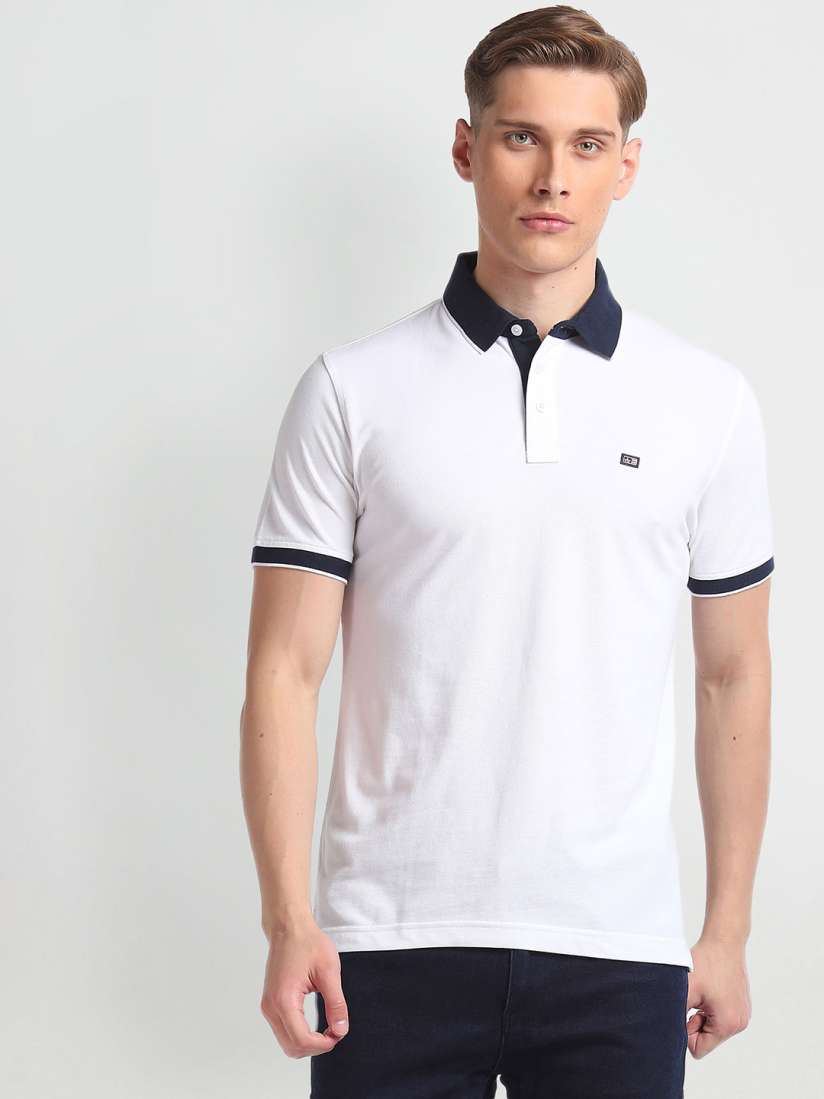 Buy Arrow Sport Tipped Contrast Polo Collar Cotton T shirt Tshirts for Men 22006558 Myntra