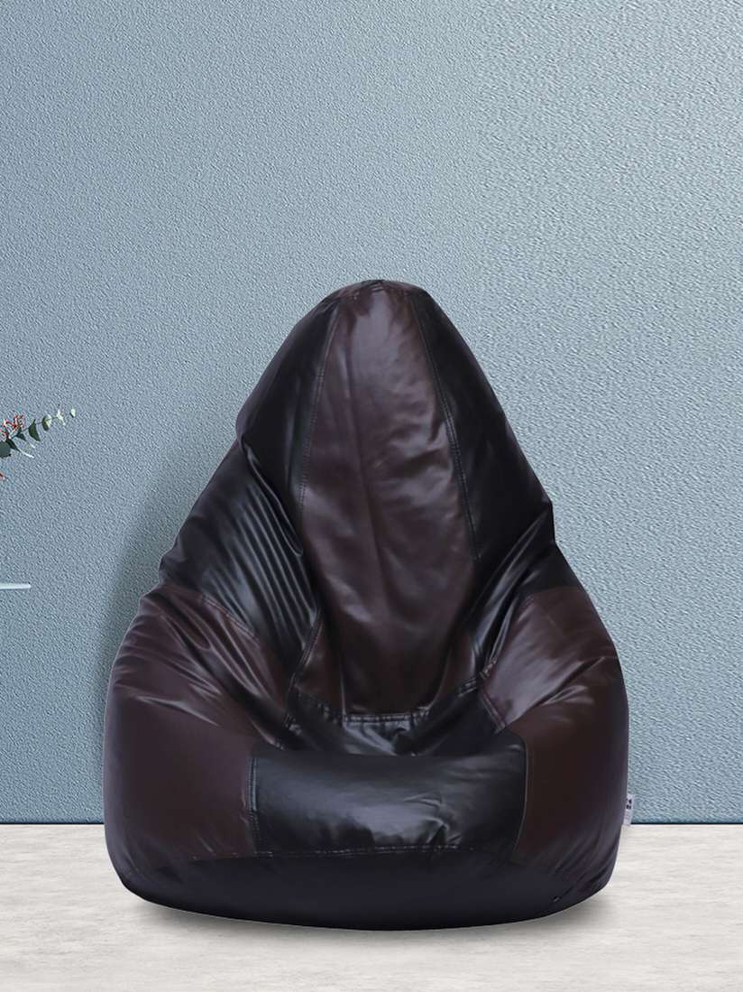 Buy SHIRA 24 Black Brown Colourblocked Leather Tear Drop XXXL Bean Bag Cover Bean Bag Cover for Unisex 22011228 Myntra