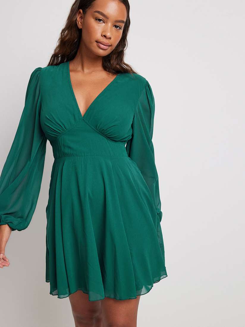 Buy NA KD Chiffon Puff Sleeve Empire Mini Dress Dresses for Women 22011614 Myntra