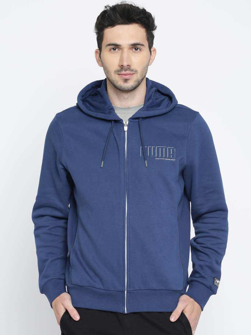 Buy Puma Men Blue Solid STYLE Athletics FZ Hoody FL Sweatshirt Sweatshirts for Men 2201586 Myntra