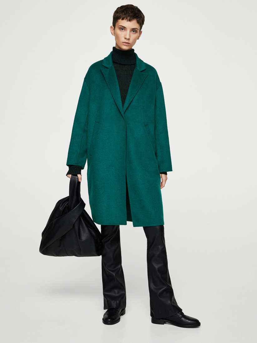 Mango green coat outlet