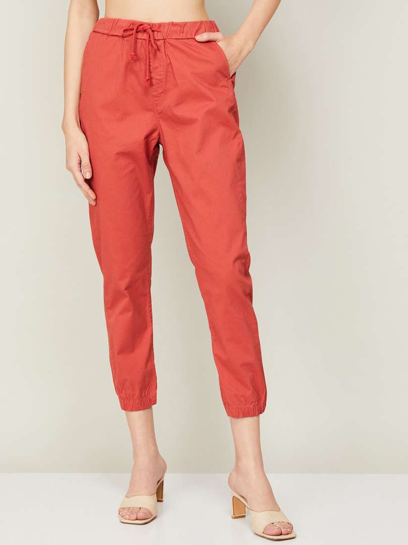 Cotton cropped joggers cheap