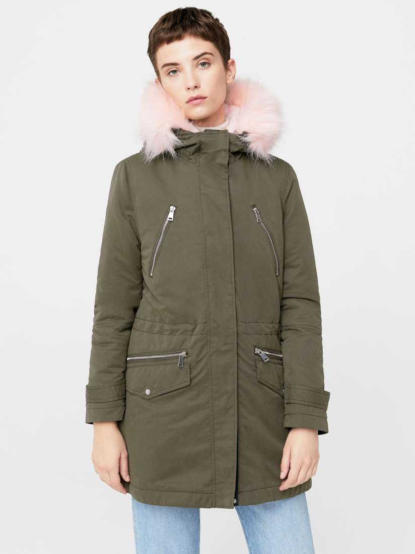 Buy MANGO Women Olive Green Solid Longline Hooded Parka Jacket Jackets for Women 2202808 Myntra