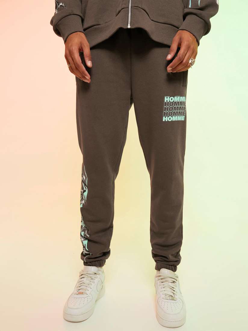 Buy boohooMAN Regular Fit Homme Graphic Print Joggers Track Pants for Men 22029602 Myntra