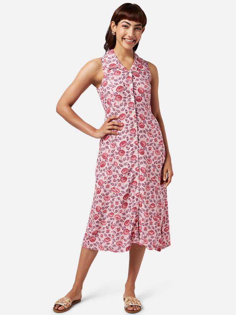 Buy AKKRITI BY PANTALOONS Floral Printed Shirt Midi Dress Dresses for Women 22031498 Myntra