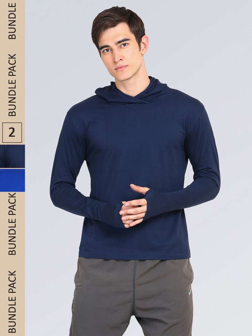Buy appulse Pack of 2 Slim Fit Hooded Cotton T shirt Tshirts for Men 22033582 Myntra