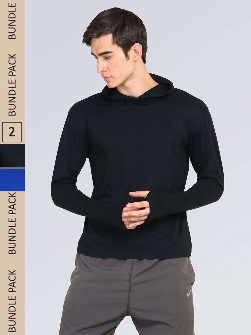 Buy appulse Pack of 2 Slim Fit Hooded Cotton T shirt Tshirts for Men 22033588 Myntra