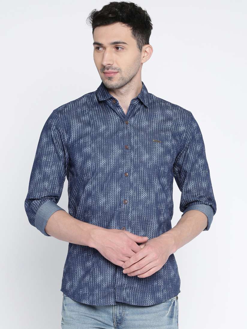 Myntra Denim Shirts Wrangler Buy Wrangler Men Blue Regular Fit - Main Image