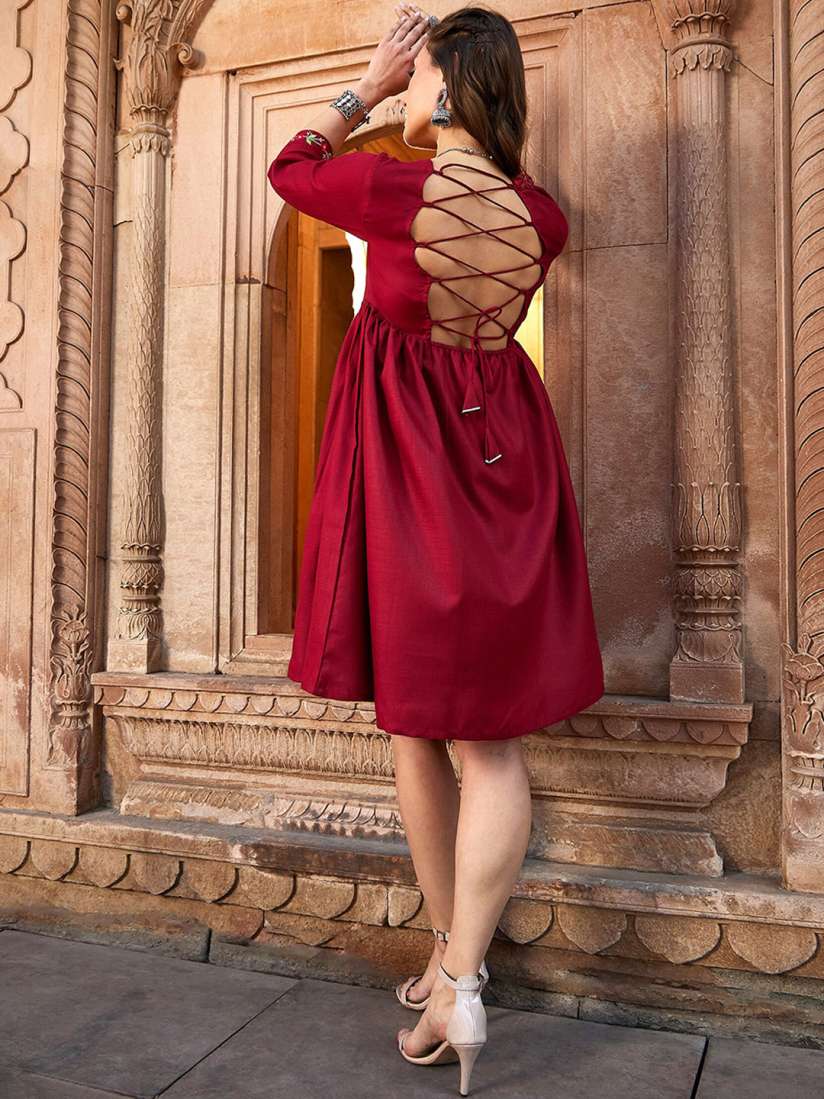 Knee length ethnic dresses clearance