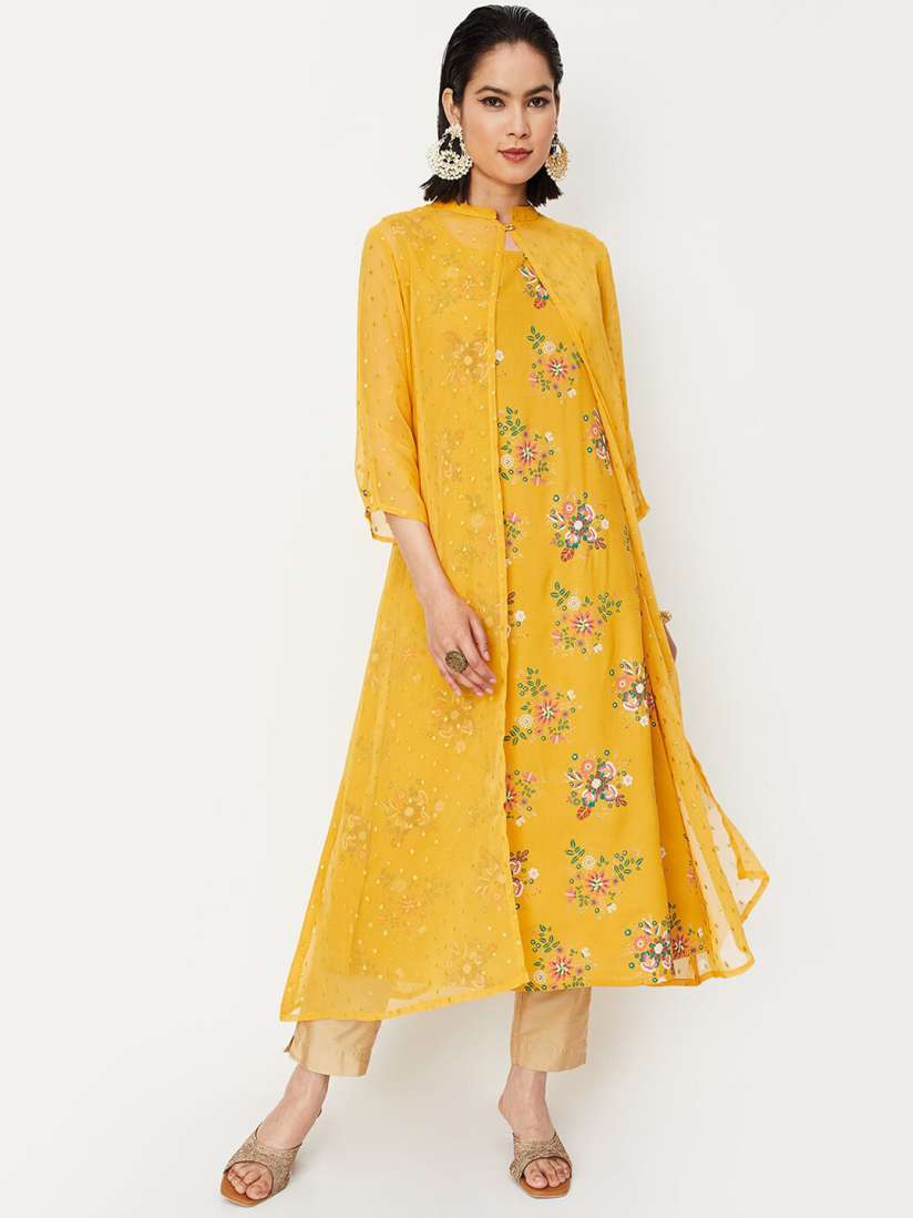 Buy max Women Yellow Anarkali Kurta Kurtas for Women 22052438 Myntra