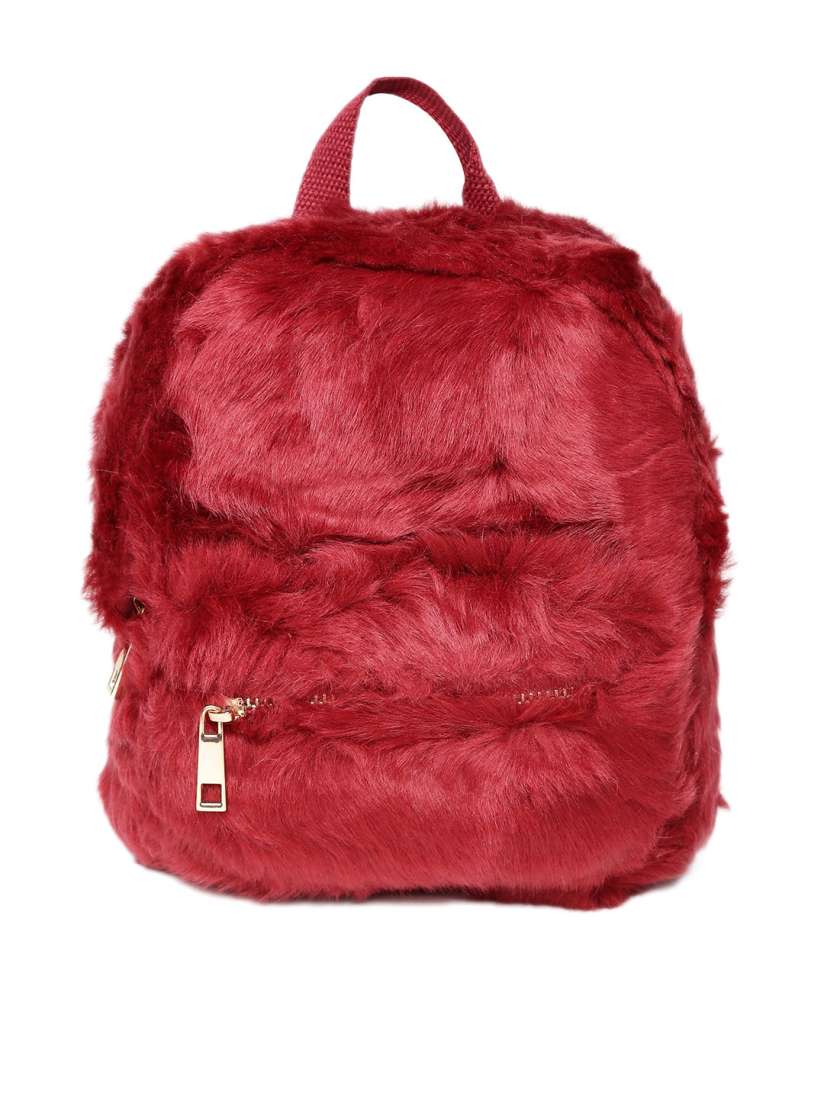 Buy FOREVER 21 Women Red Faux Fur Backpack Backpacks for Women 2205410 Myntra