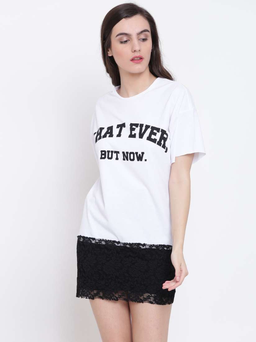 Buy FOREVER 21 Women White Printed T shirt Dress Dresses for Women 2206232 Myntra