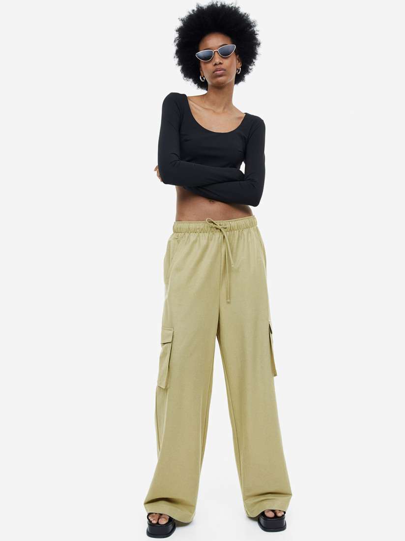 Buy H M Women Pull on Cargo Trousers Trousers for Women 22063334 Myntra