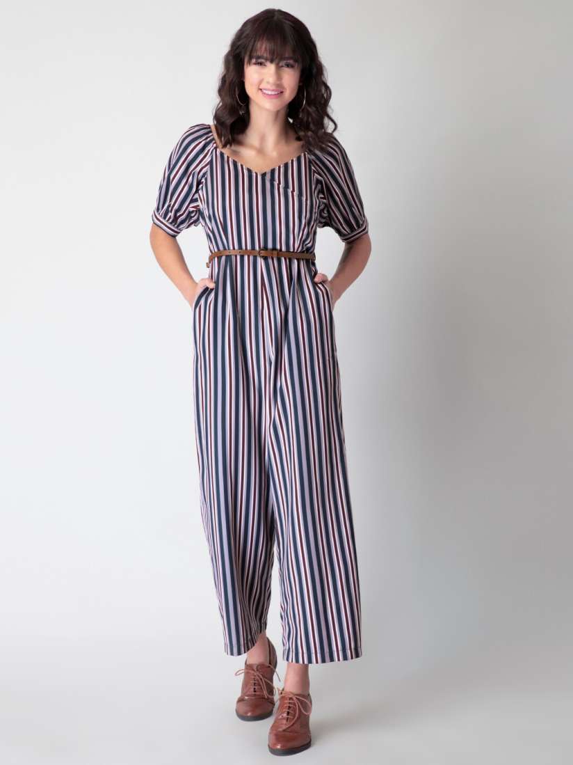 Striped jumpsuit myntra store