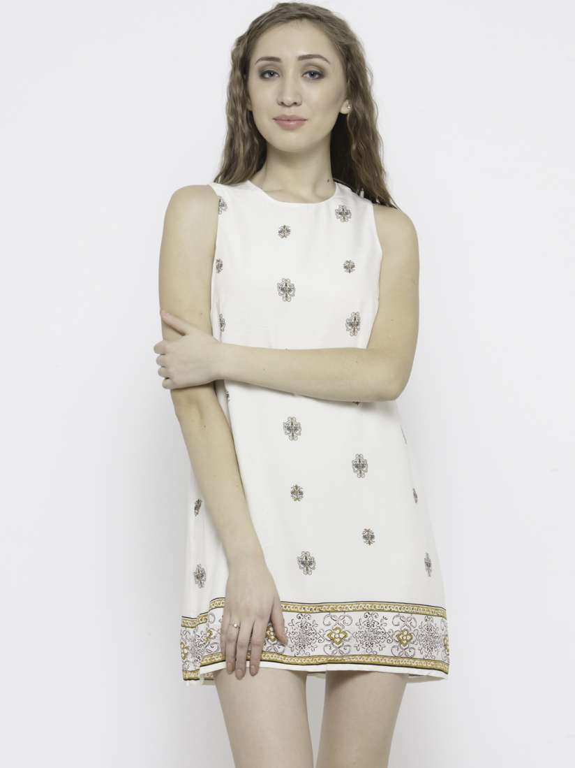 Buy FOREVER 21 Women Off White Printed A Line Dress Dresses for Women 2206504 Myntra