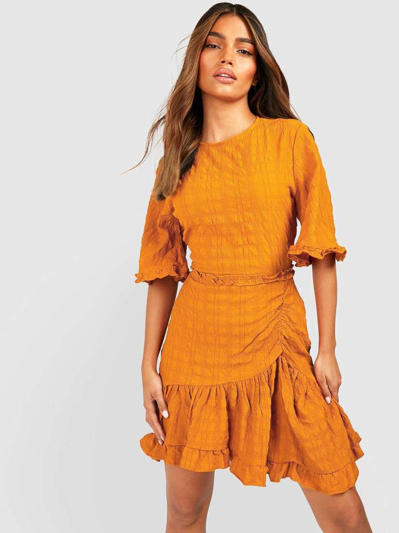 Buy Boohoo Textured Flared Sleeves Tiered A Line Dress Dresses for Women 22066186 Myntra