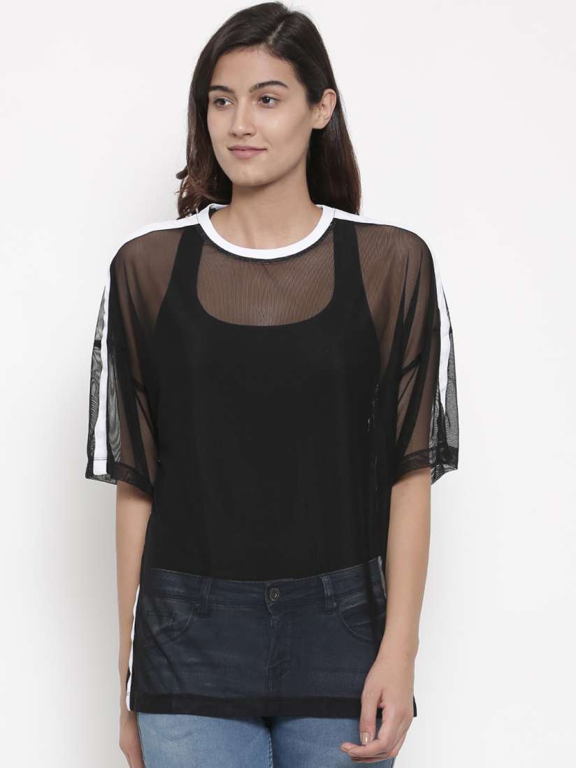 Buy FOREVER 21 Women Black Solid Top Tops for Women 2206970 Myntra