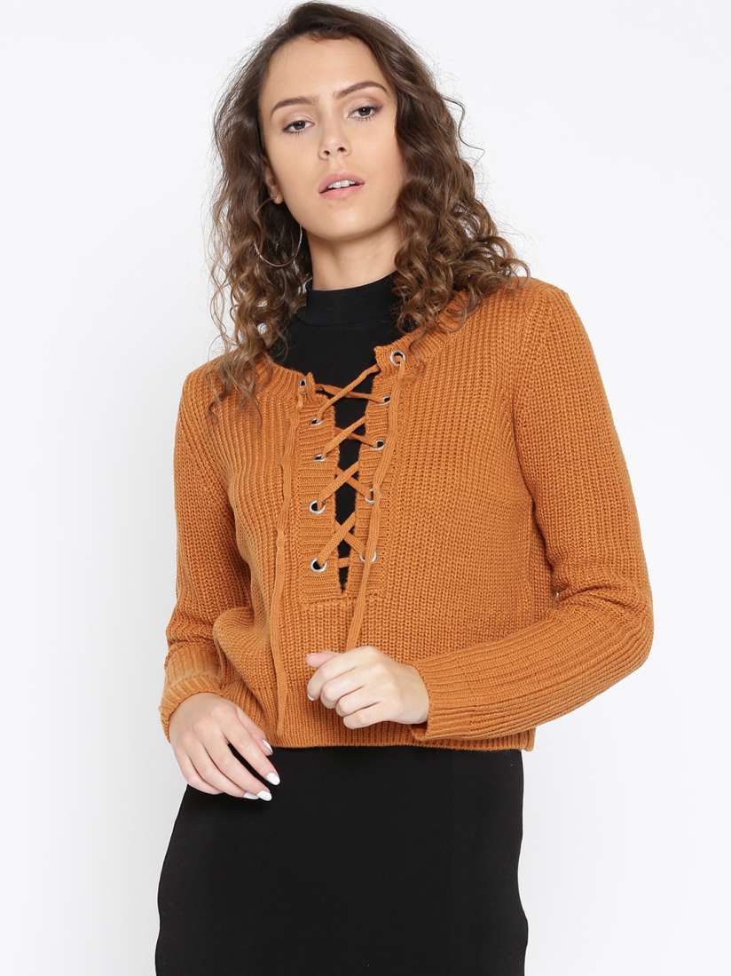 Buy FOREVER 21 Women Mustard Yellow Sweater Sweaters for Women 2207231 Myntra