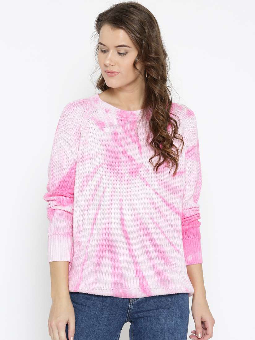 Buy FOREVER 21 Women Pink Off White Dyed Sweater Sweaters for Women 2207305 Myntra