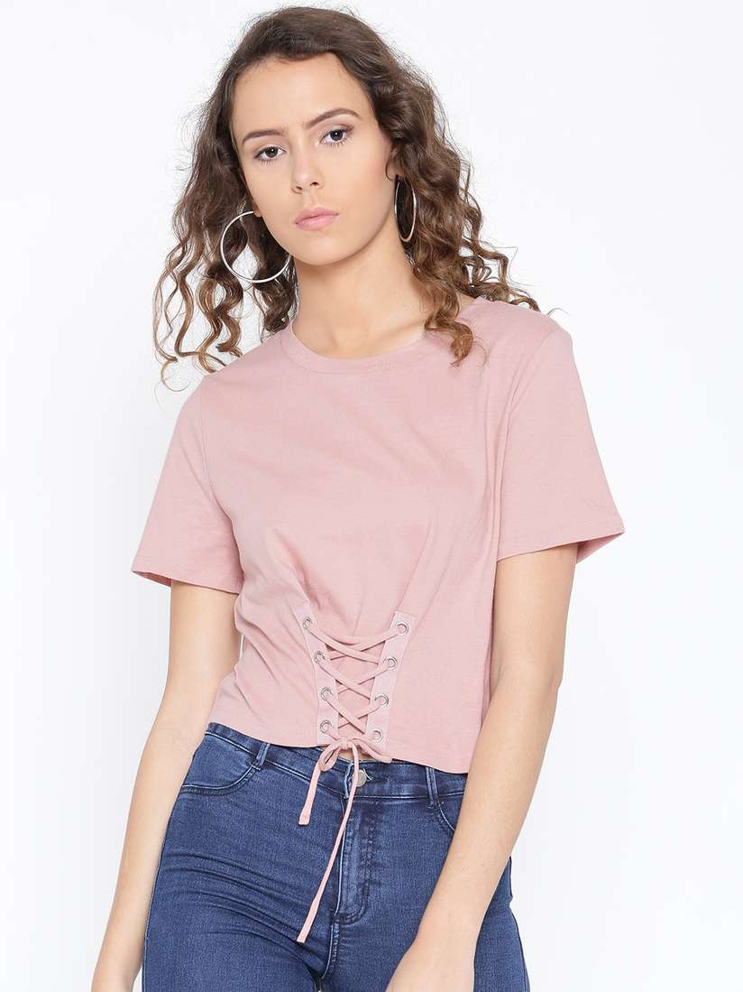 forever 21 lace up crop top