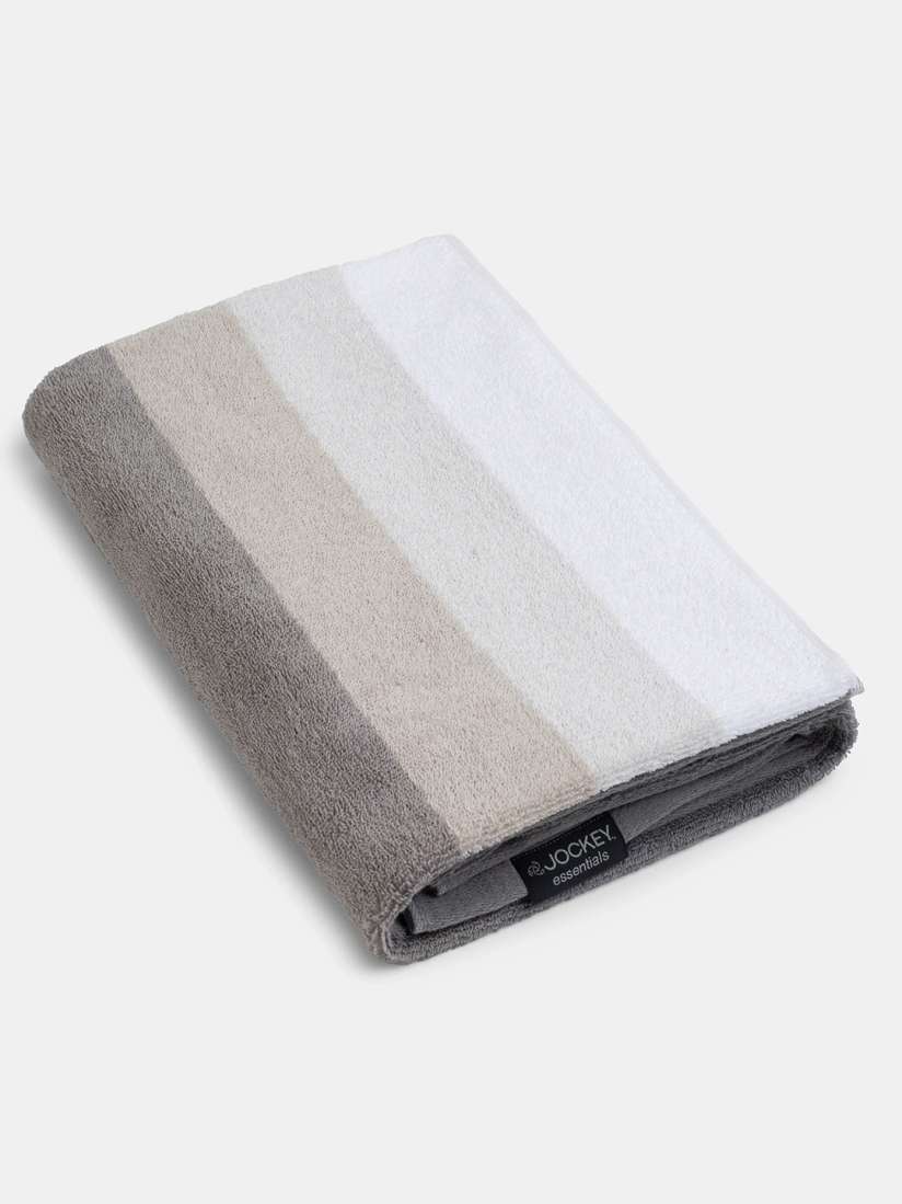 Buy Jockey Men Grey White Striped 500 GSM Cotton Terry Ultrasoft Bath Towel Bath Towels for Men 22073242 Myntra