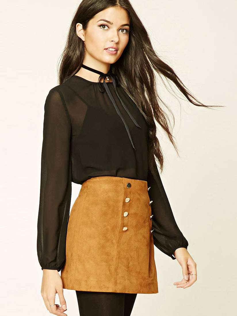 sheer black top forever 21