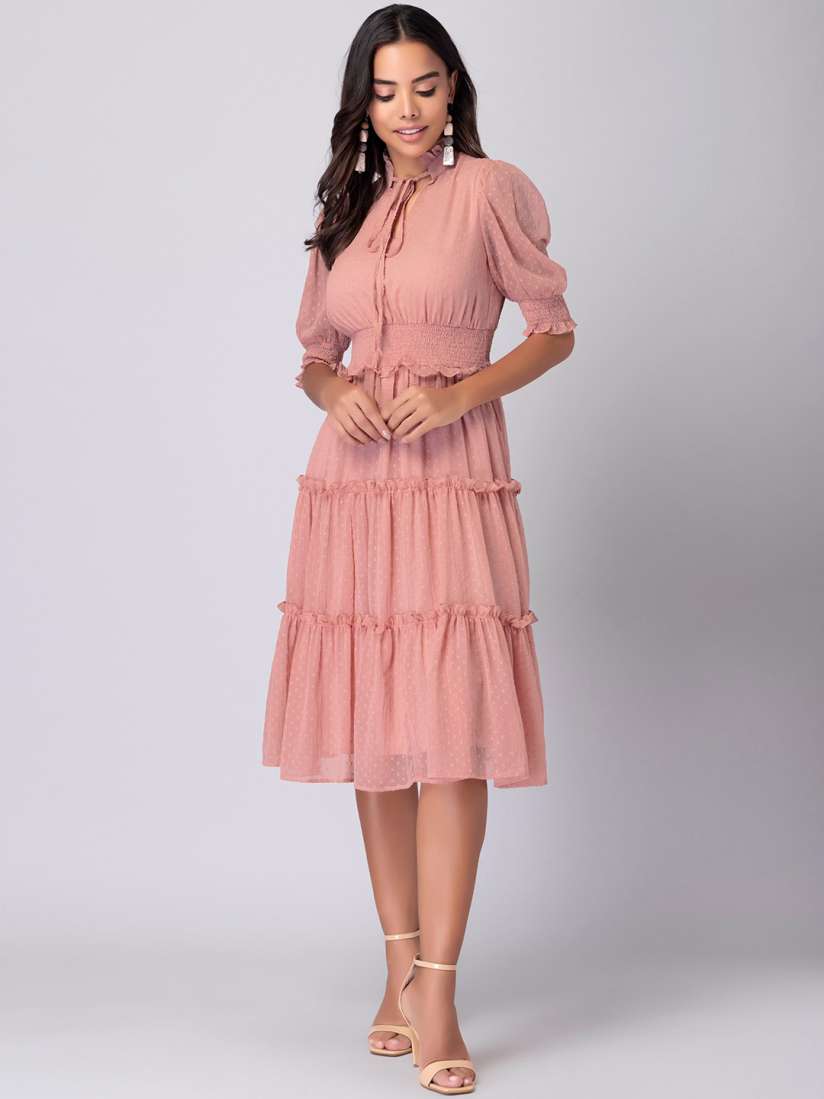 Buy FabAlley Self Design Fit Flare Midi Dress Dresses for Women 22075094 Myntra
