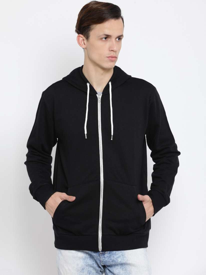 Buy FOREVER 21 Men Black Solid Hooded Sweatshirt Sweatshirts for Men 2207699 Myntra