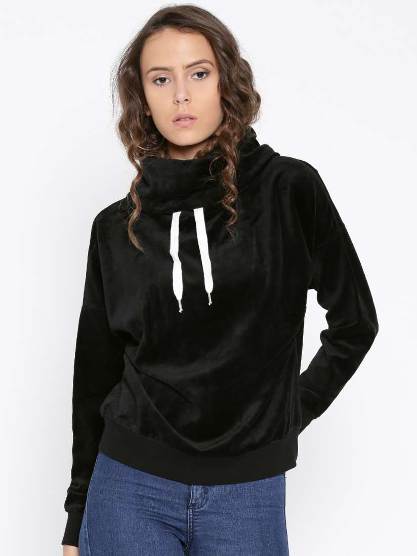 Buy FOREVER 21 Women Black Solid Sweatshirt Sweatshirts for Women 2207708 Myntra