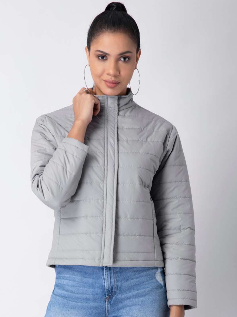 Buy FabAlley Mock Collar Padded Jacket Jackets for Women 22083582 Myntra