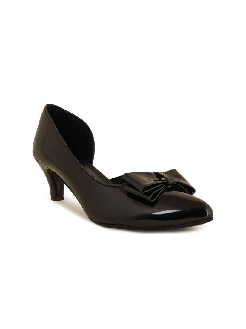 Buy SAPATOS Pointed Toe Closed Back Kitten Pumps With Bows Heels for Women 22084606 Myntra
