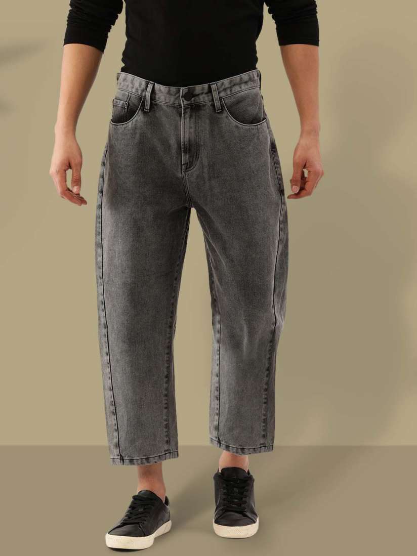 Loose fit cropped jeans top