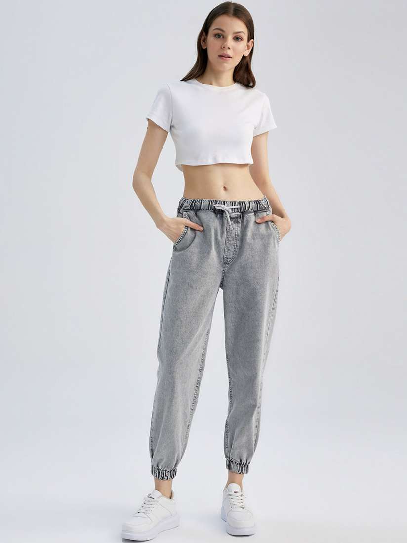 Cropped cotton joggers online