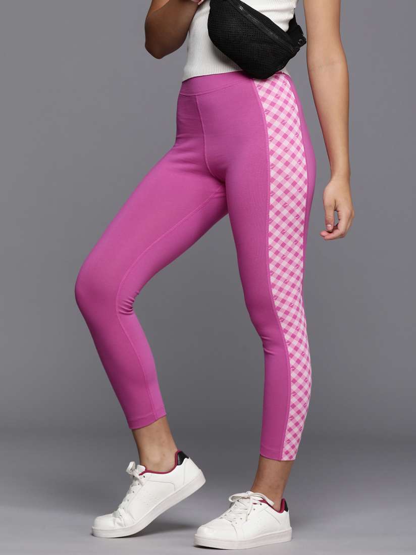 Buy Nike Women Sportswear Gingham Checks Side Stripe Detail High Rise 7 8 Tights Tights for Women 22092654 Myntra
