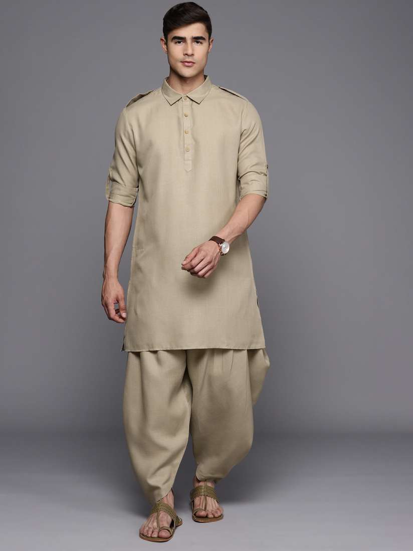 Buy Inddus Linen Pathani Kurta with Dhoti Pants Kurta Sets for Men 22110772 Myntra