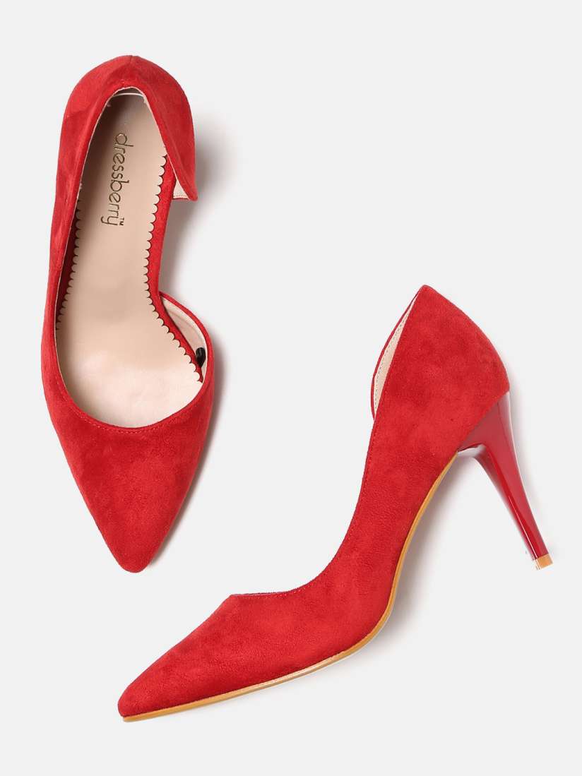 Buy DressBerry Women Red Solid Pumps Heels for Women 2211479 Myntra